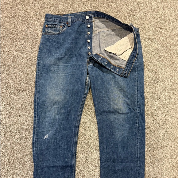 Vintage Levis 501 Jeans Mens 42x34 Blue Button Fly Original Made In USA 1980s‎ *